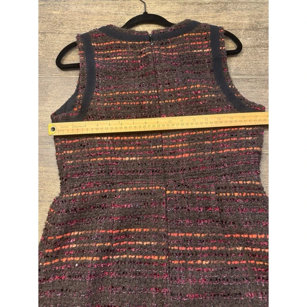 Kate Spade New York So Foxy metallic tweed sheath dress Size 10 Fringe Wool